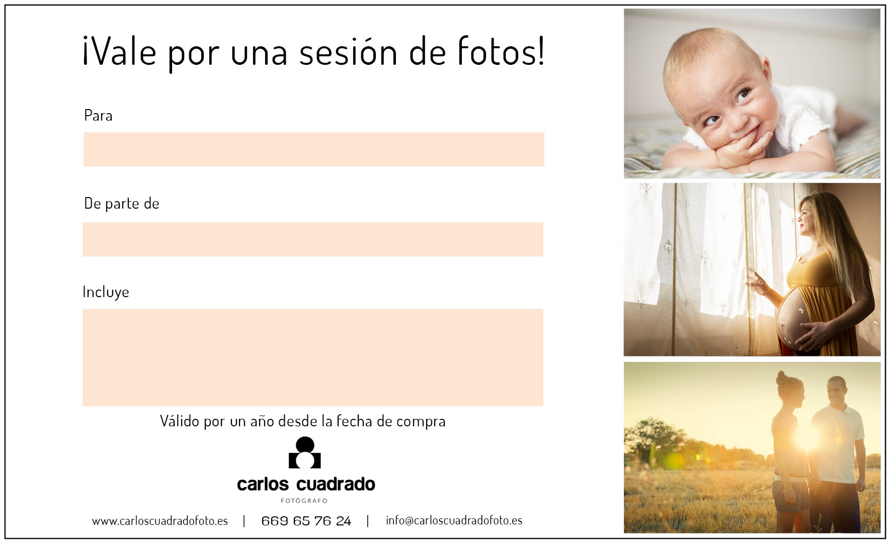 tarjeta regalo curso fotografía